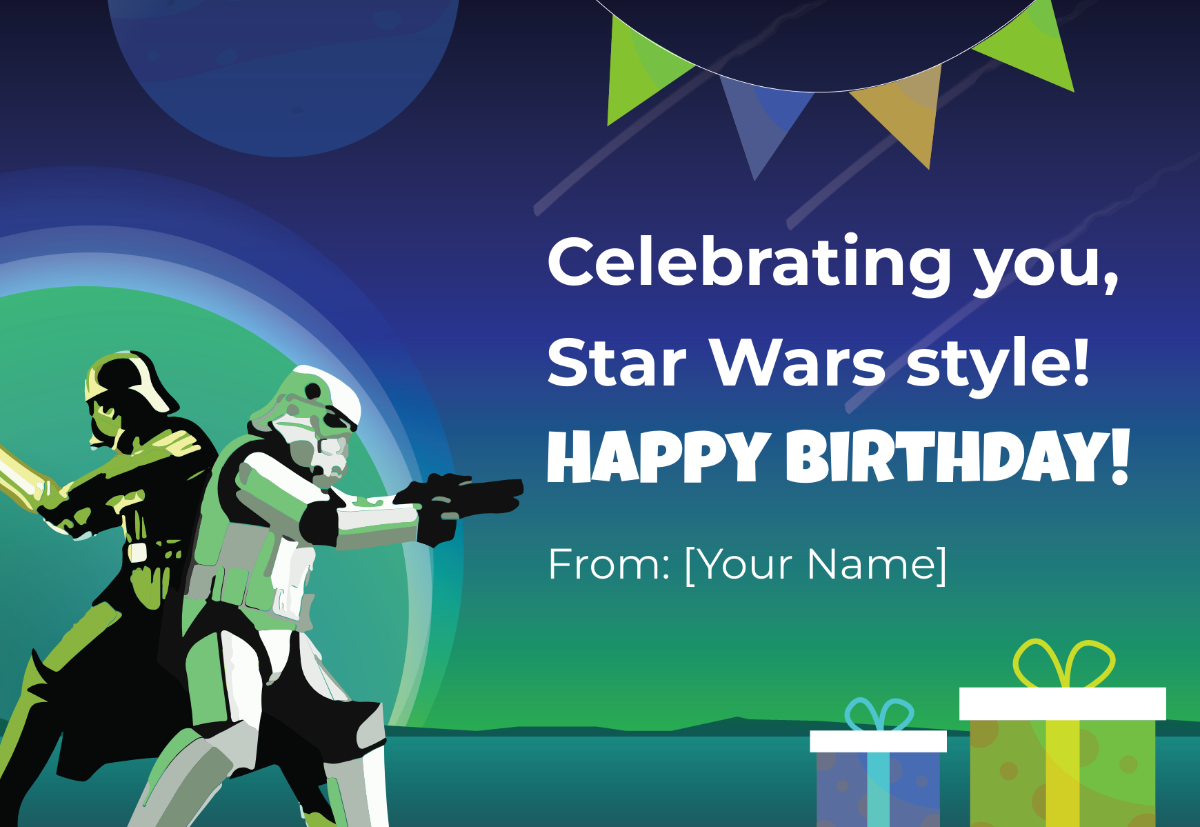Free Star Wars Birthday Card Template