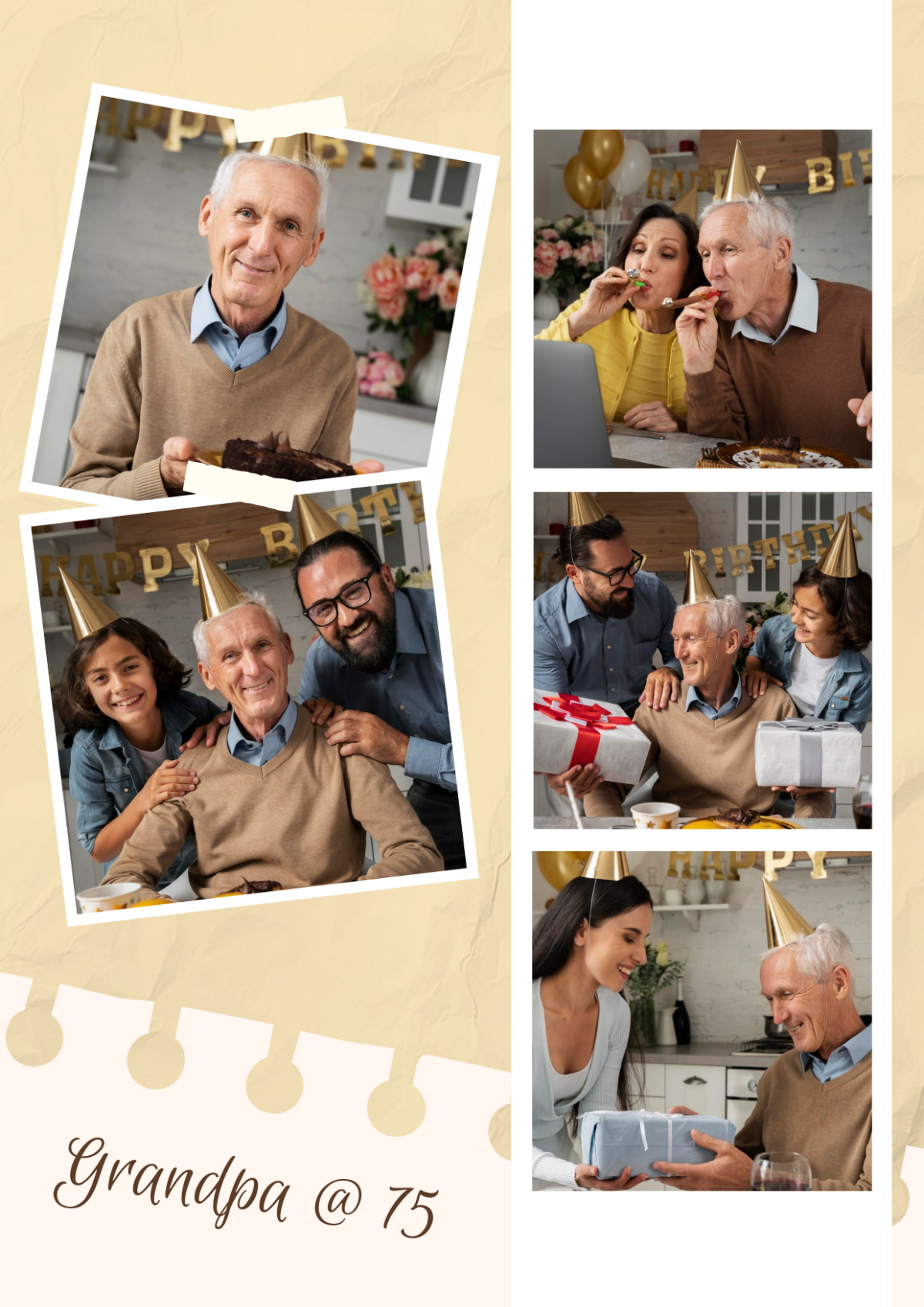 75Th Birthday Photo Collage Template