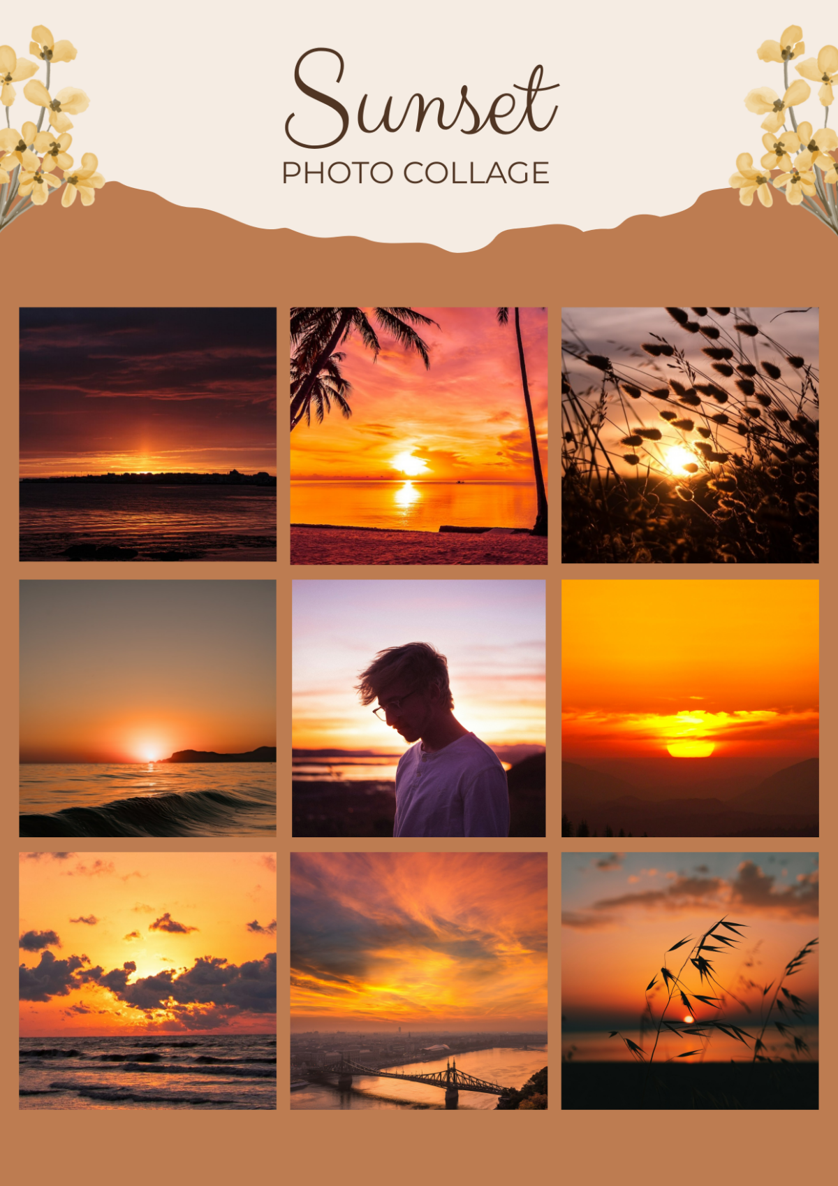 Sunset Photo Collage Template