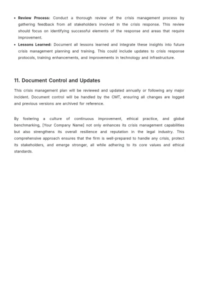 Free Law Firm Crisis Management Strategy Template to Edit Online