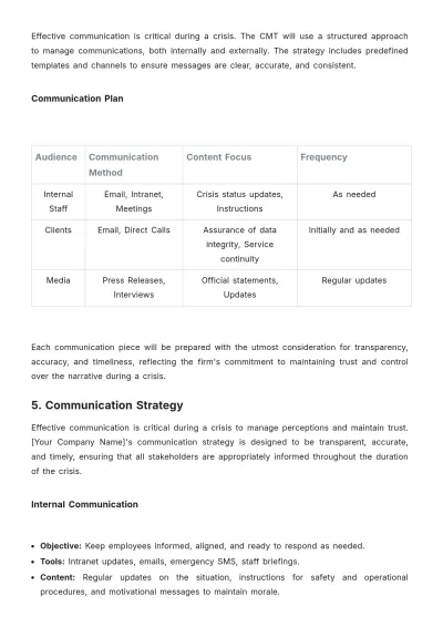 Free Law Firm Crisis Management Strategy Template to Edit Online