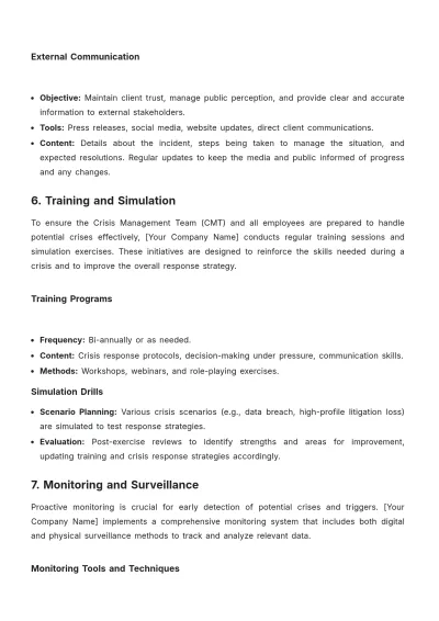 Free Law Firm Crisis Management Strategy Template to Edit Online