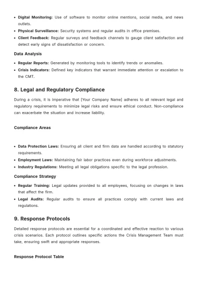Free Law Firm Crisis Management Strategy Template to Edit Online