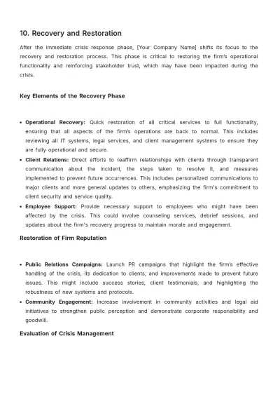 Free Law Firm Crisis Management Strategy Template to Edit Online
