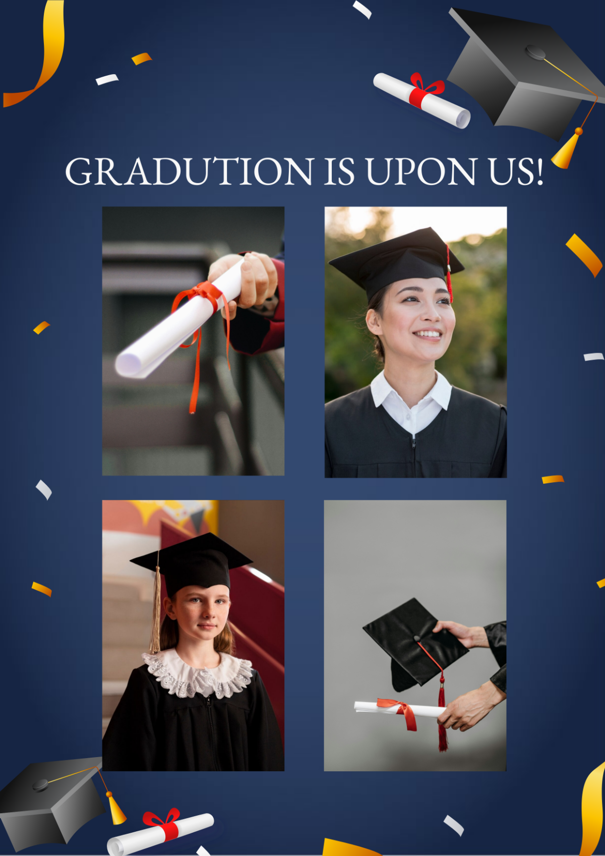 Graduation Announcements Photo Collage Template