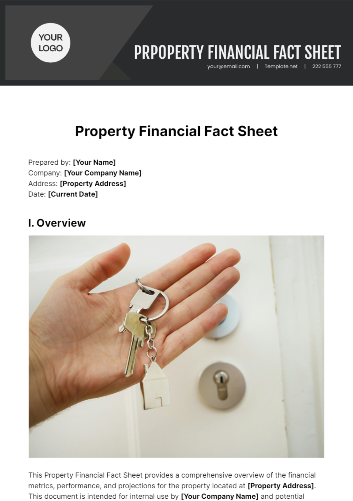 Property Financial Fact Sheet Template - Edit Online & Download