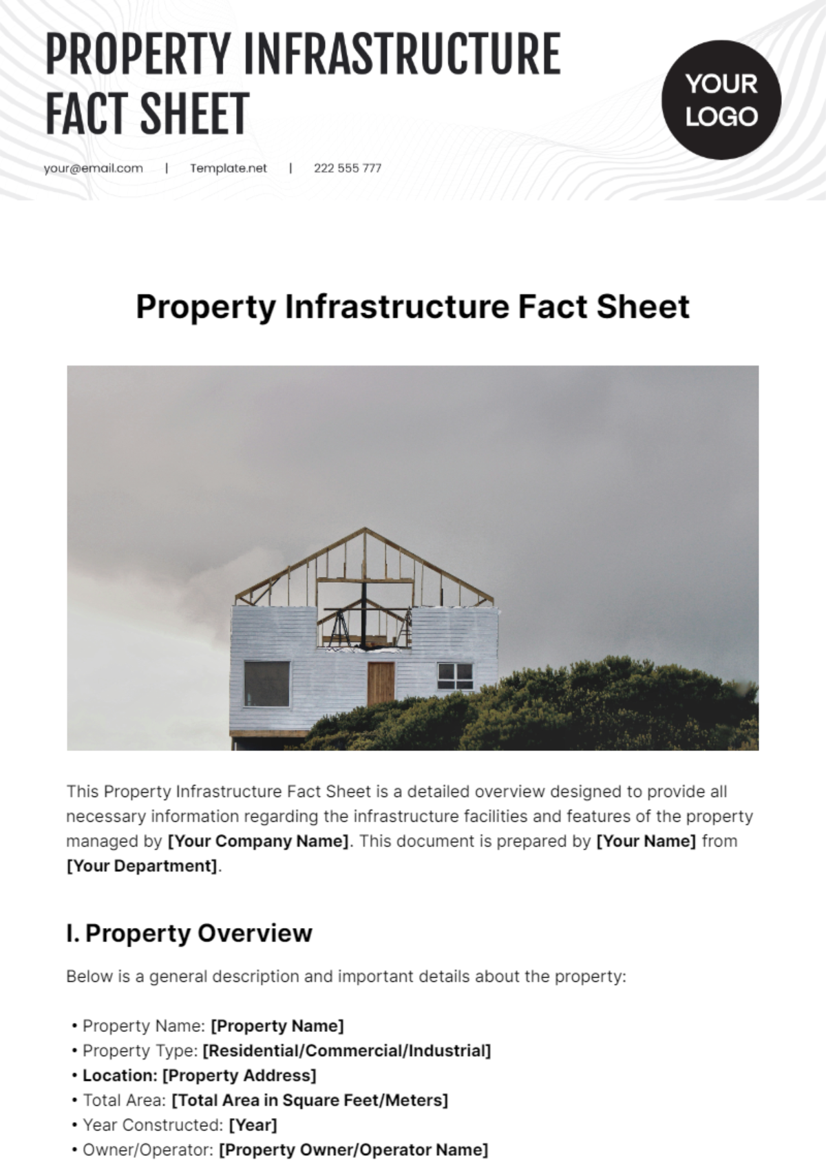 Property Infrastructure Fact Sheet Template