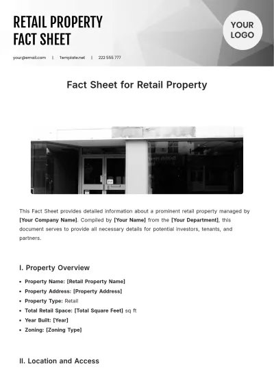 Free Fact Sheet For Retail Property Template to Edit Online