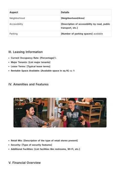 Free Fact Sheet For Retail Property Template to Edit Online