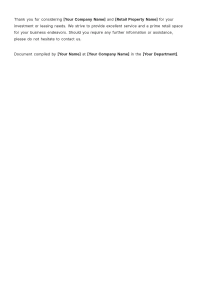 Free Fact Sheet For Retail Property Template to Edit Online