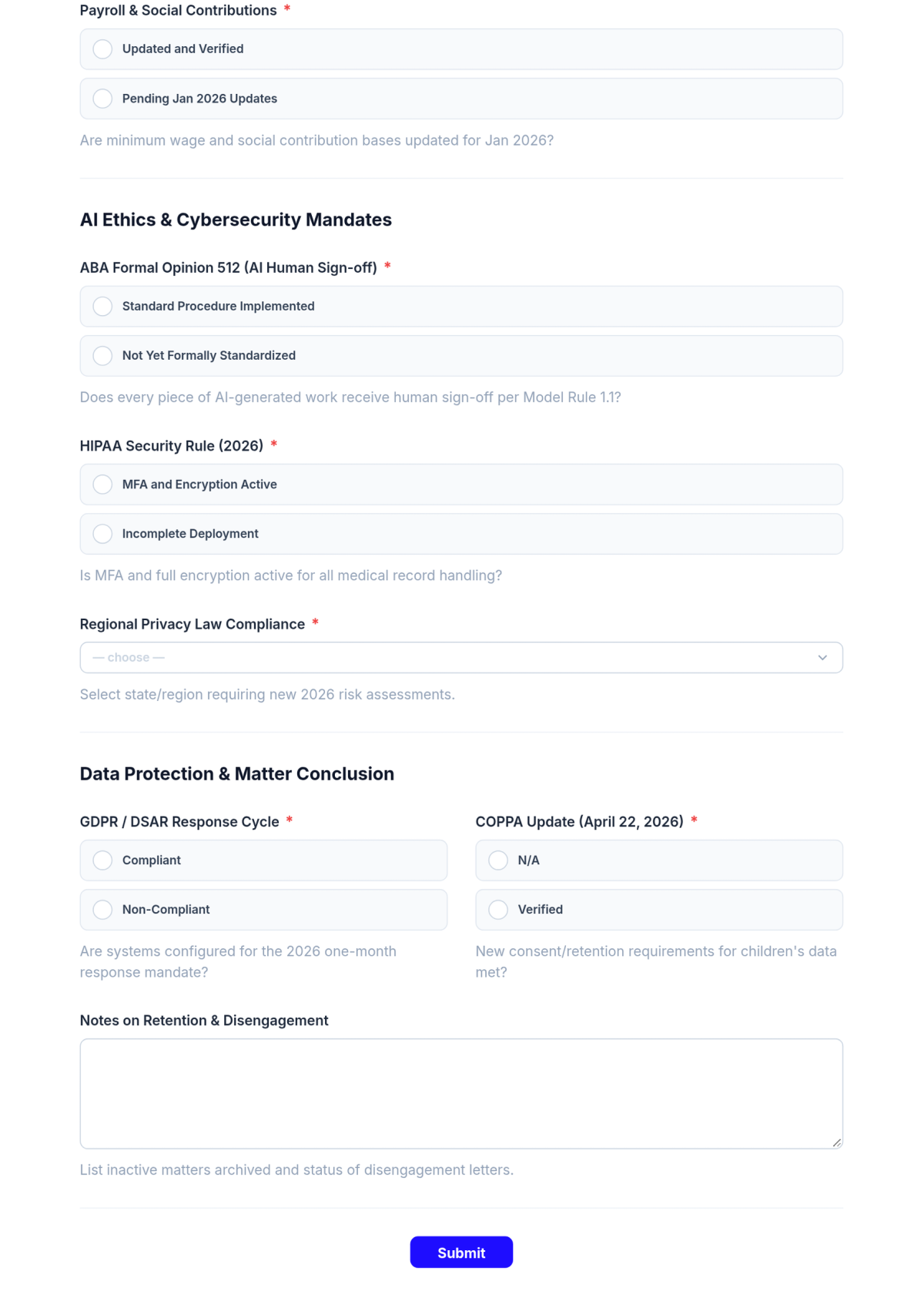 Free Law Firm Control Checklist Template & AI Maker Free Law Firm Control Checklist Template & AI Maker