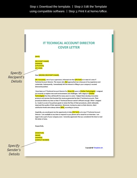  IT Technical Account Director Cover Letter Template