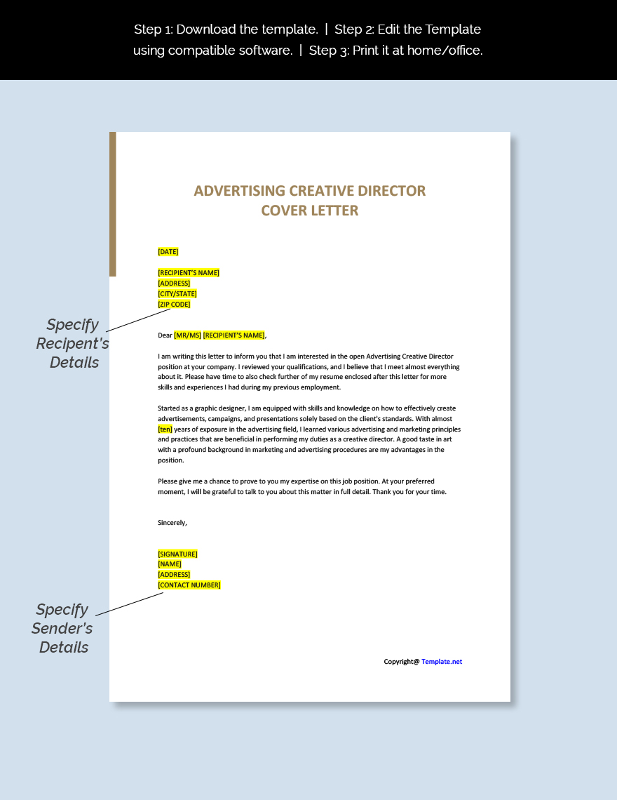 Advertising Creative Director Cover Letter