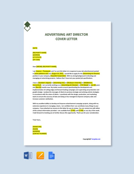 Advertising Art Director Cover Letter