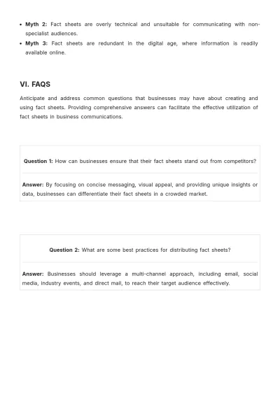 Free Fact Sheet Template to Edit Online