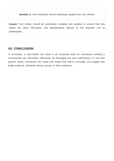 Free Fact Sheet Template to Edit Online