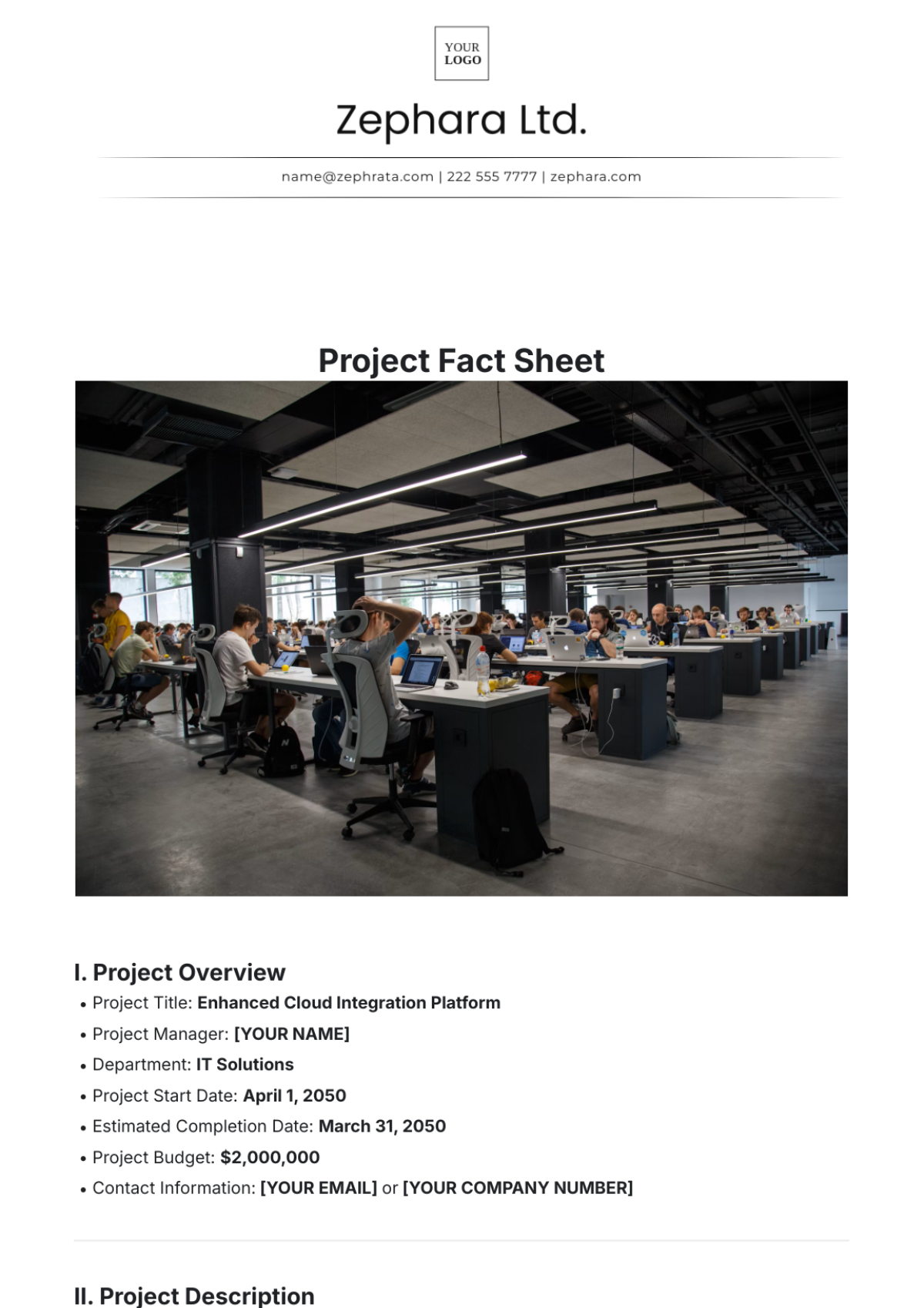 Project Fact Sheet Template