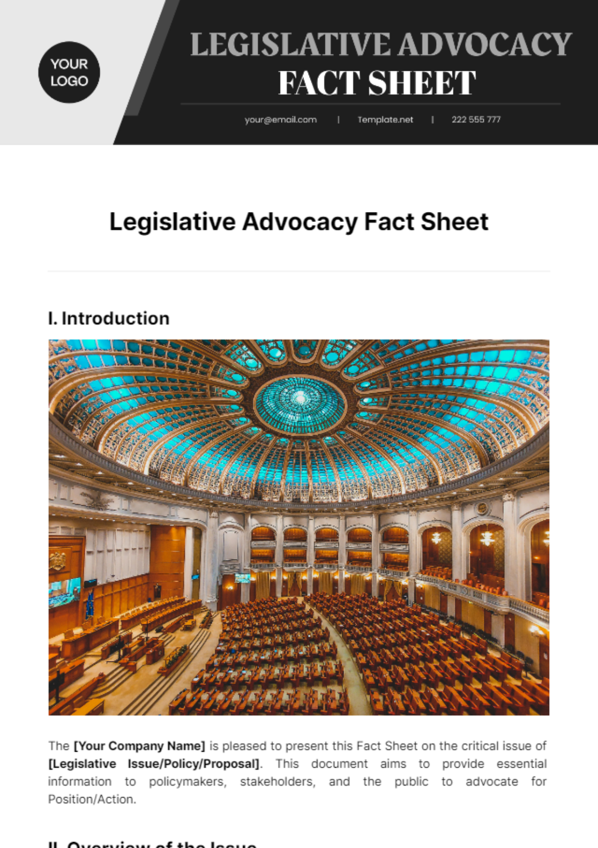 Legislative Advocacy Fact Sheet Template - Edit Online & Download