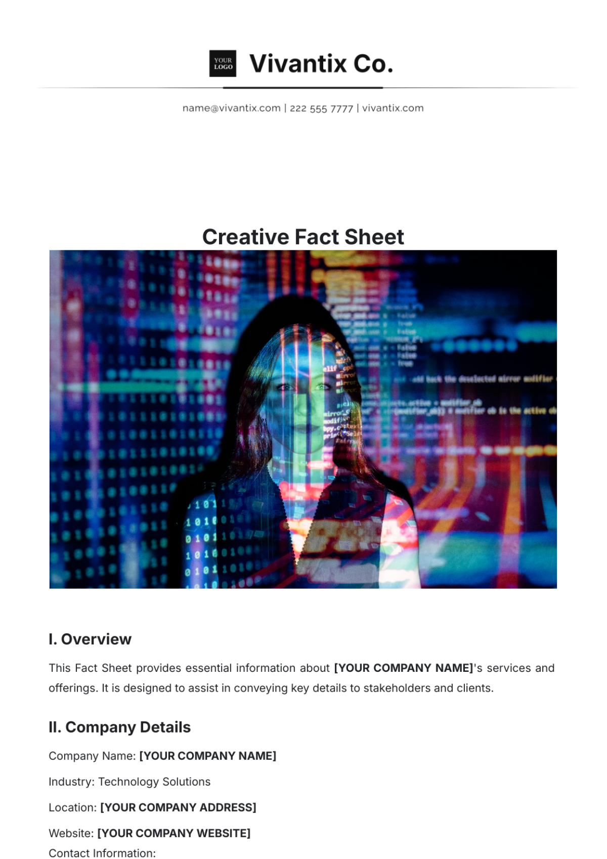 Creative Fact Sheet Design Template