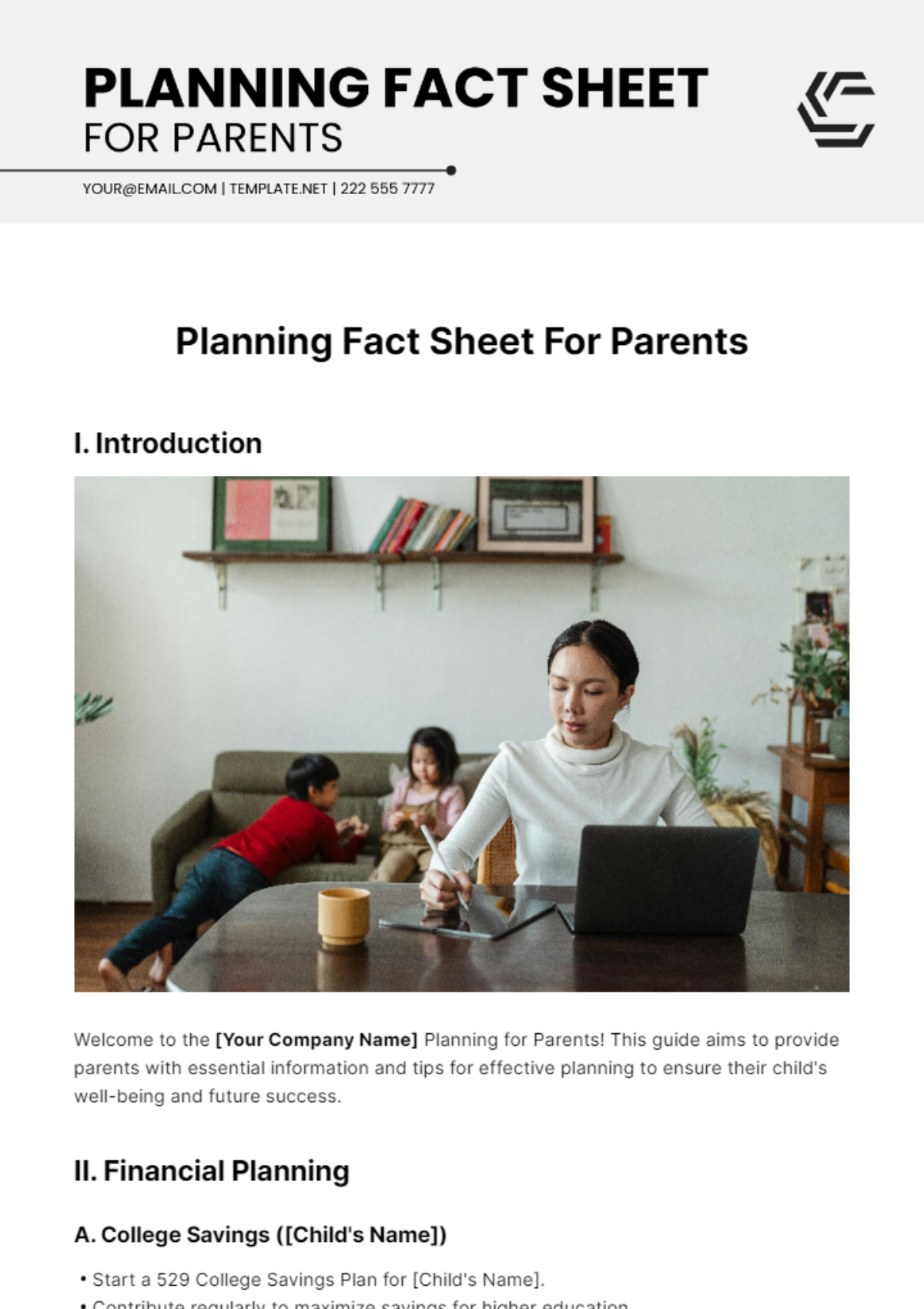 Planning Fact Sheet For Parents Template - Edit Online & Download