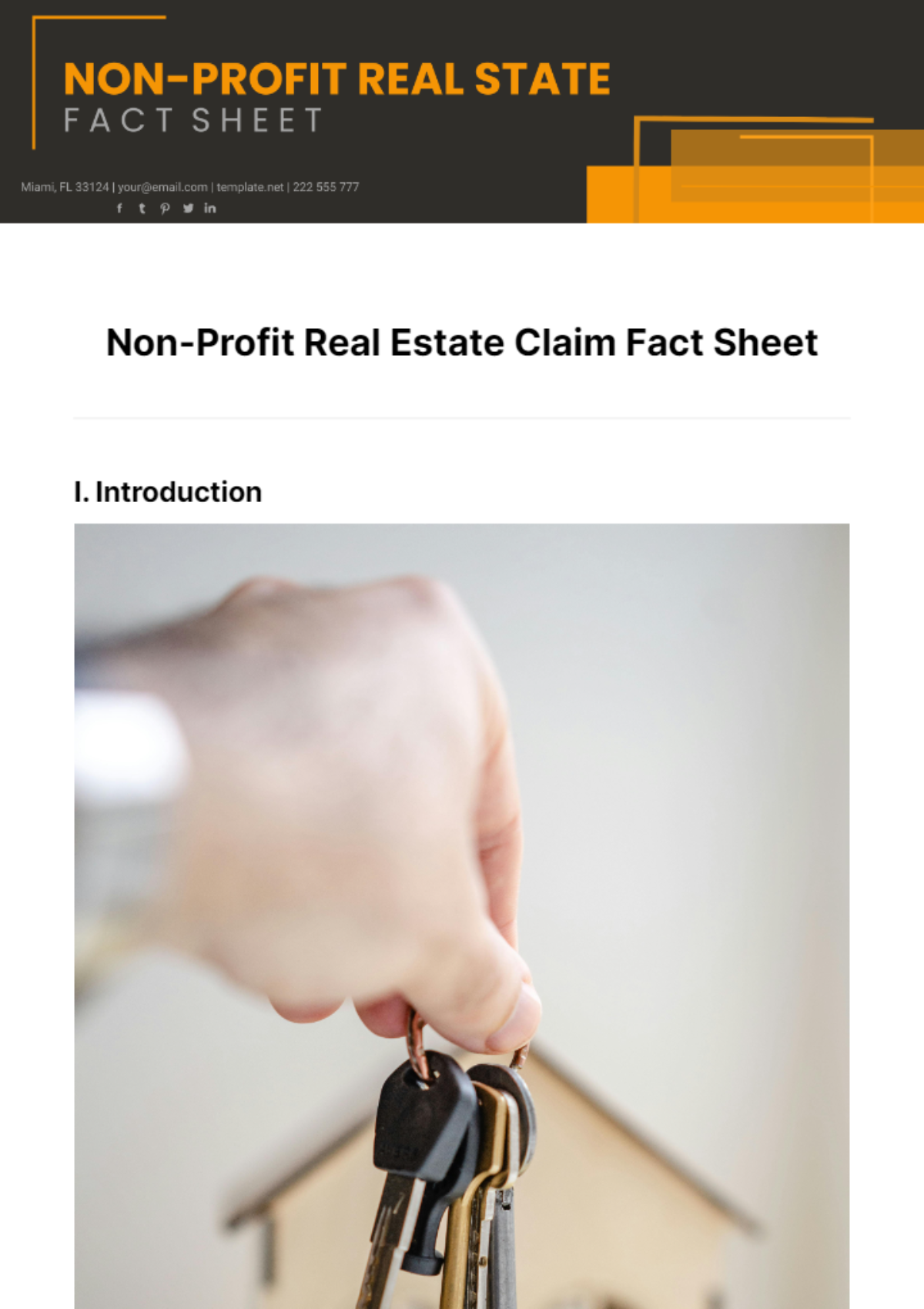 Non-Profit Real Estate Claim Fact Sheet Template - Edit Online & Download