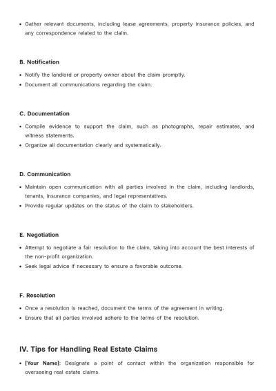 Free Non-Profit Real Estate Claim Fact Sheet Template to Edit Online