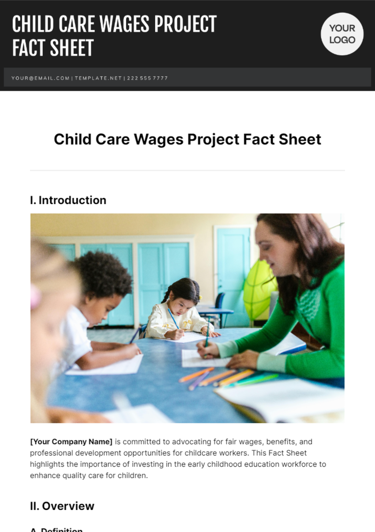 Child Care Wages Project Fact Sheet Template - Edit Online & Download