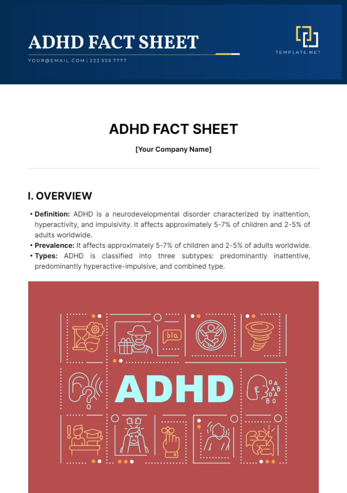 Adhd Fact Sheet Template