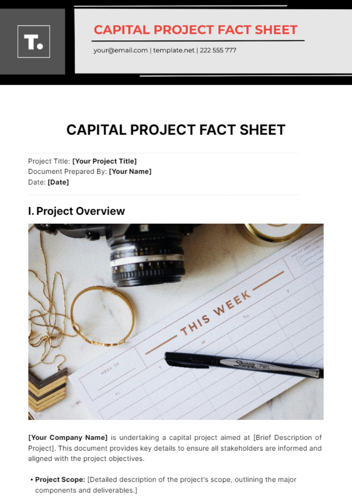 Capital Project Fact Sheet Template
