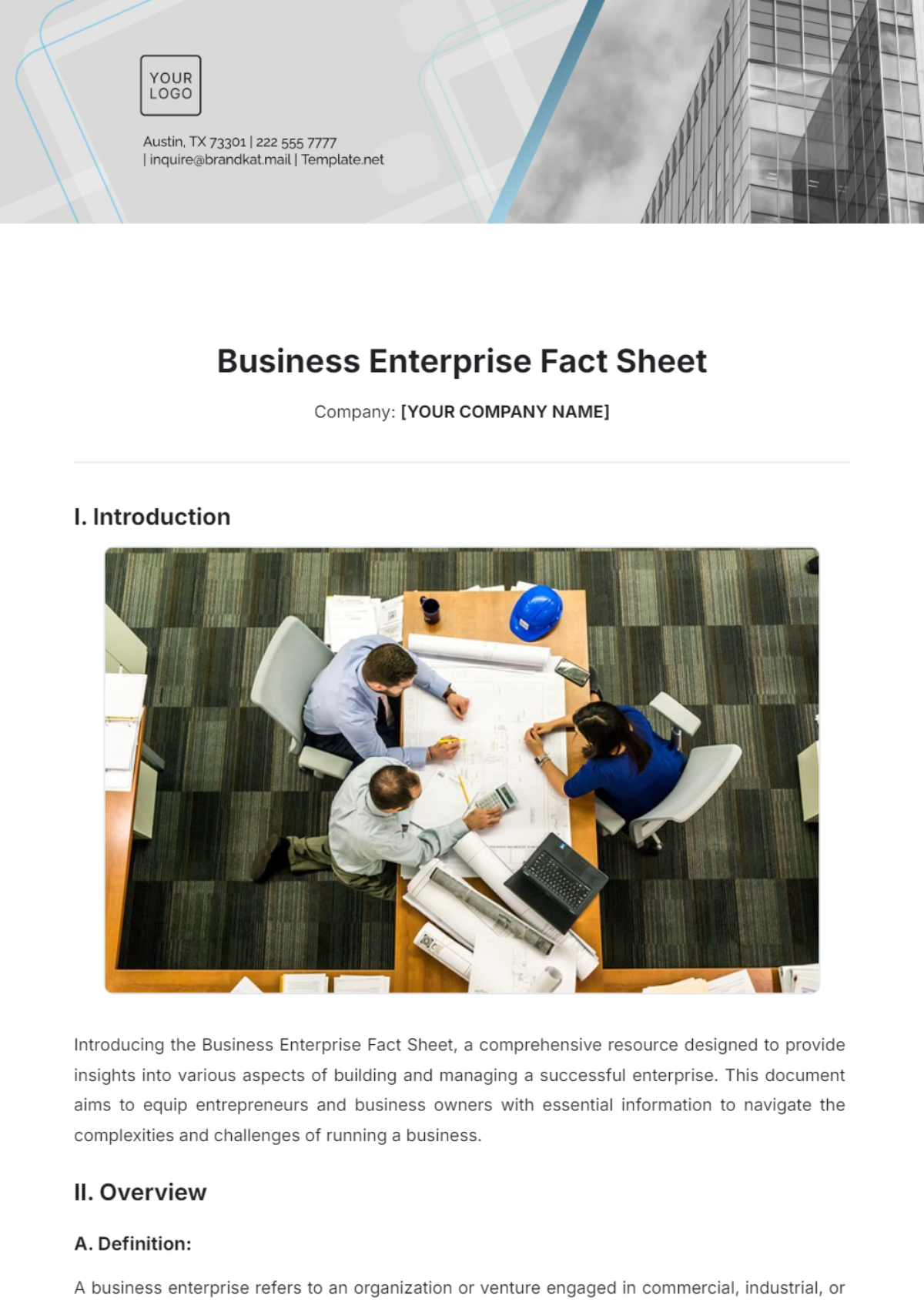 Business Enterprise Fact Sheet Template - Edit Online & Download