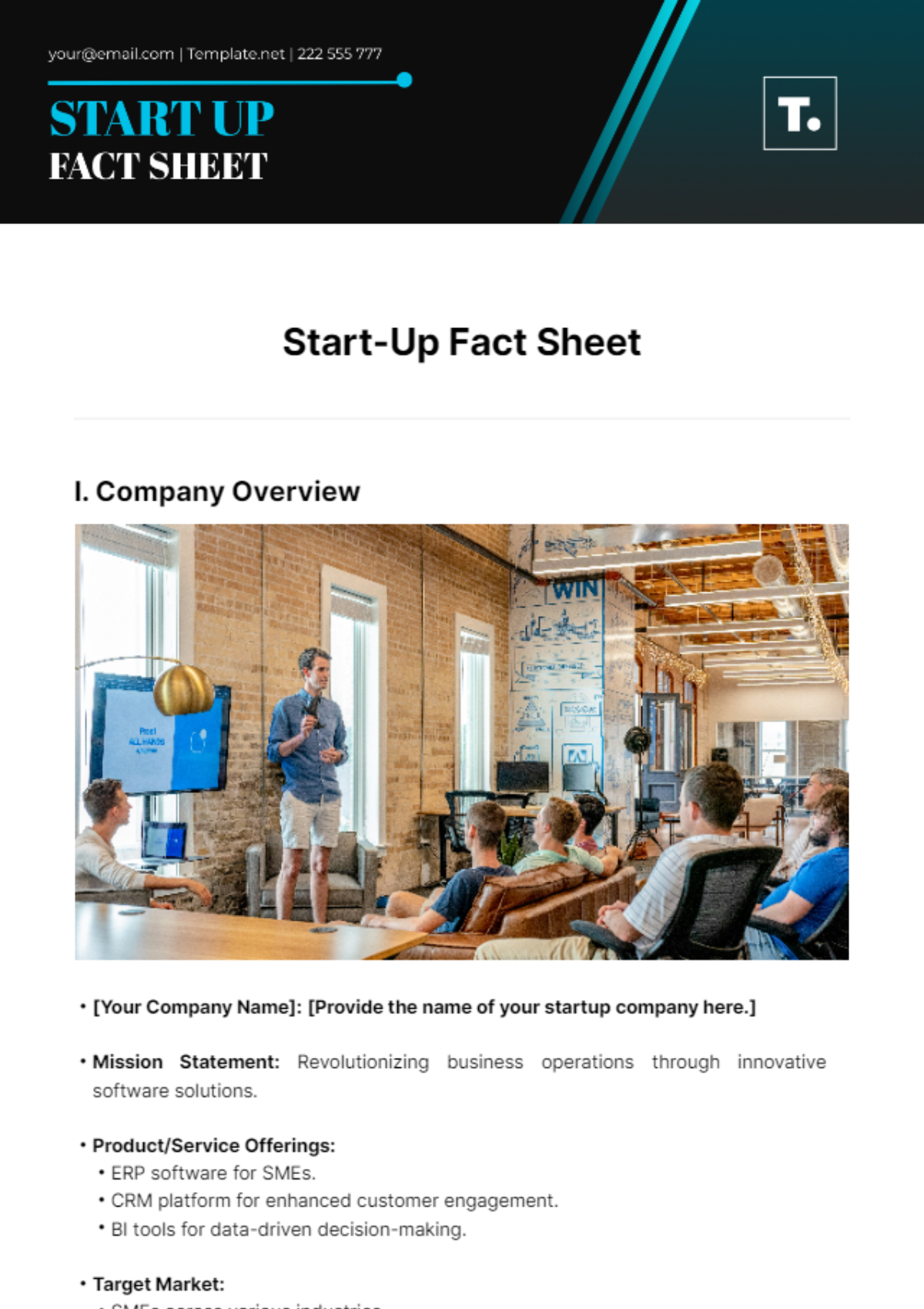 Start-Up Fact Sheet Template - Edit Online & Download