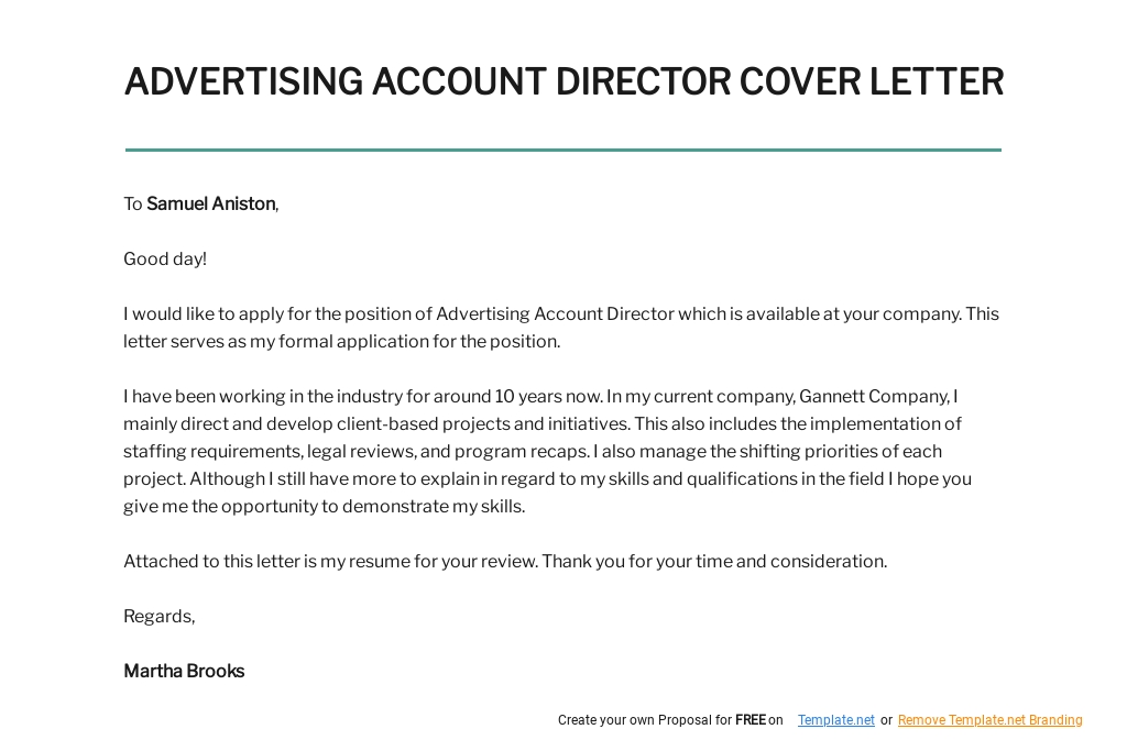 Free Advertising Account Director Cover Letter Template.jpe