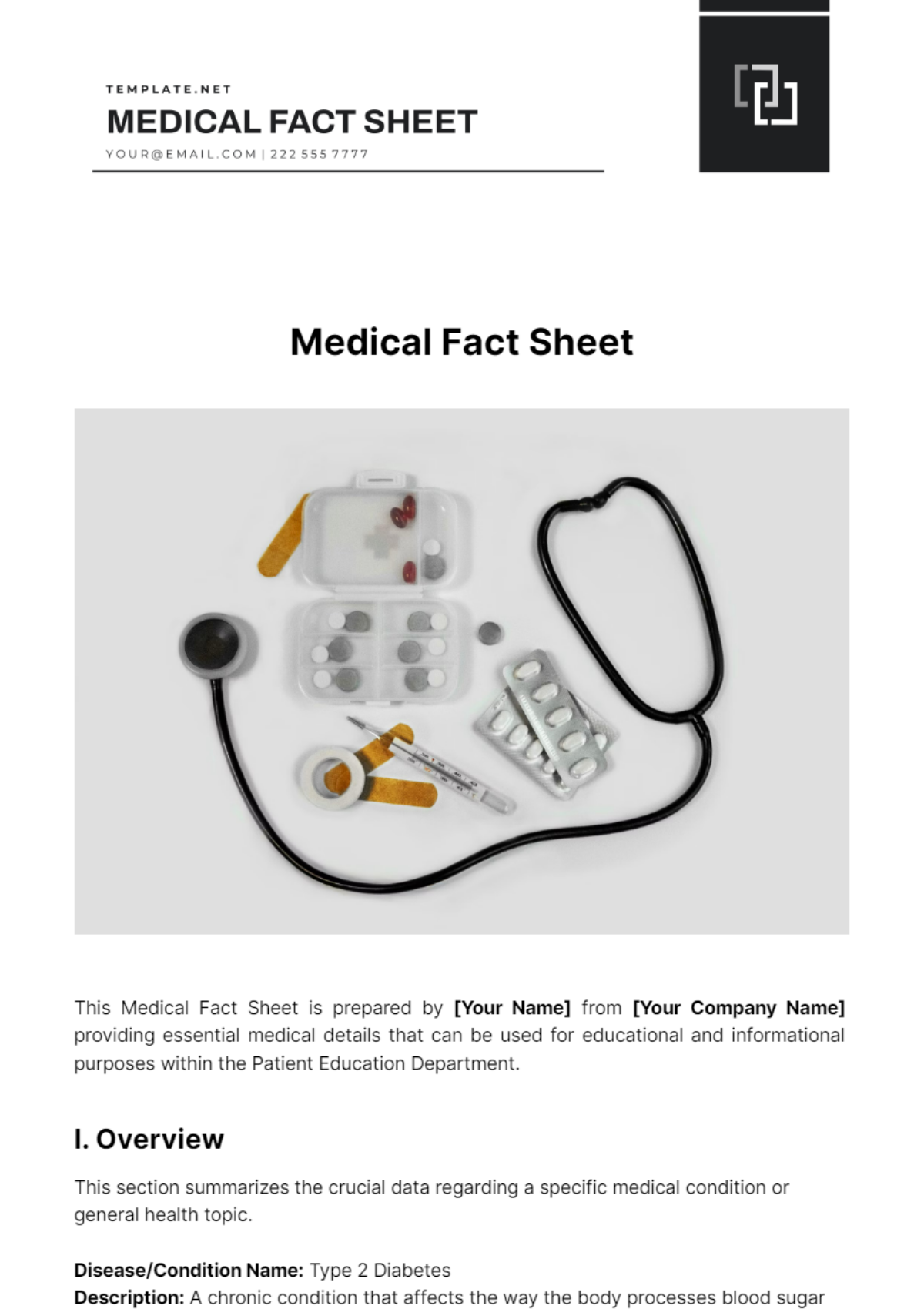 Free Medical Fact Sheet Template