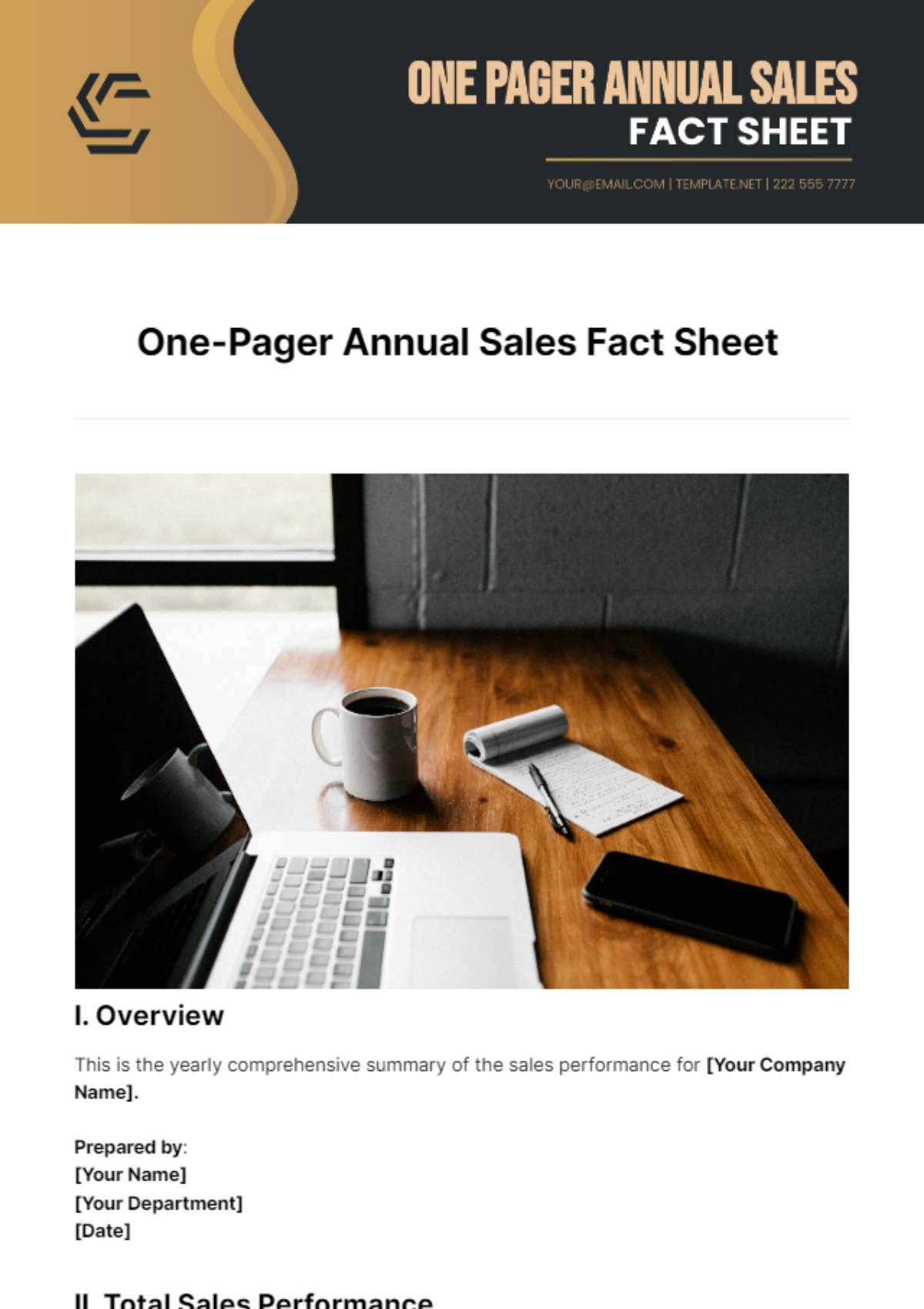 One-Pager Annual Sales Fact Sheet Template - Edit Online & Download