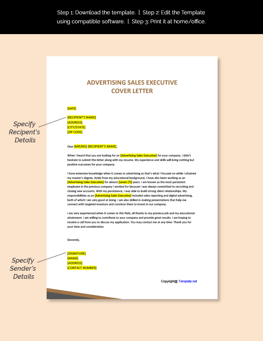 Advertising Sales Executive Cover Letter