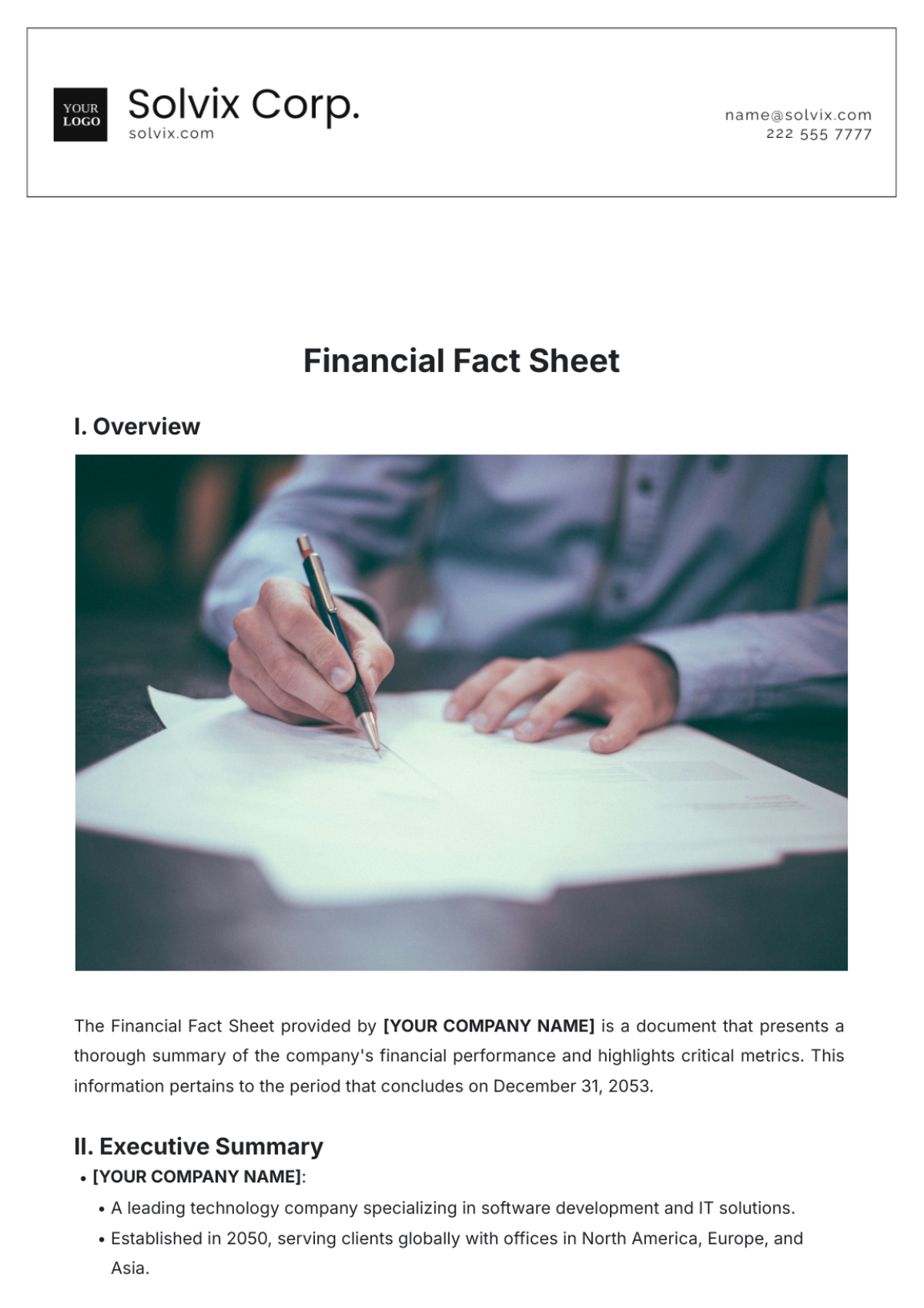 FREE Fact Sheet Templates Blank Fact Sheet Template – Your Guide to Top ...