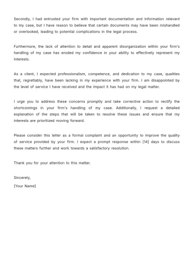 Free Law Firm Complaint Letter Template to Edit Online