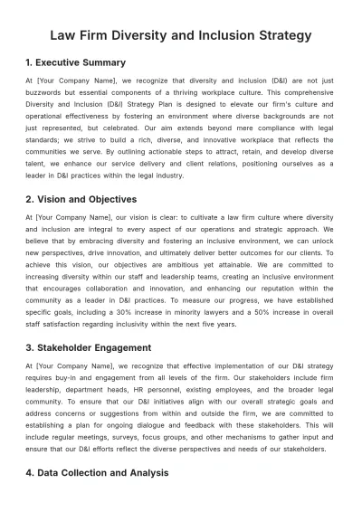 Free Law Firm Diversity and Inclusion Strategy Template to Edit Online