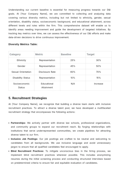 Free Law Firm Diversity and Inclusion Strategy Template to Edit Online