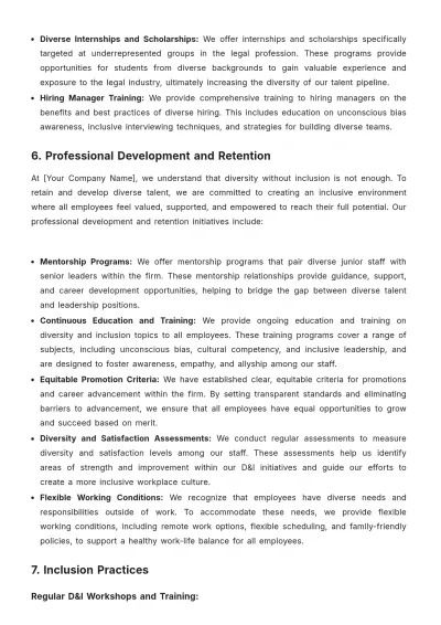 Free Law Firm Diversity and Inclusion Strategy Template to Edit Online