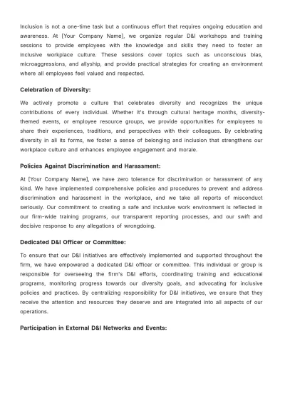 Free Law Firm Diversity and Inclusion Strategy Template to Edit Online