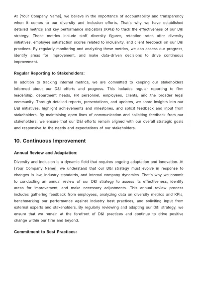 Free Law Firm Diversity and Inclusion Strategy Template to Edit Online