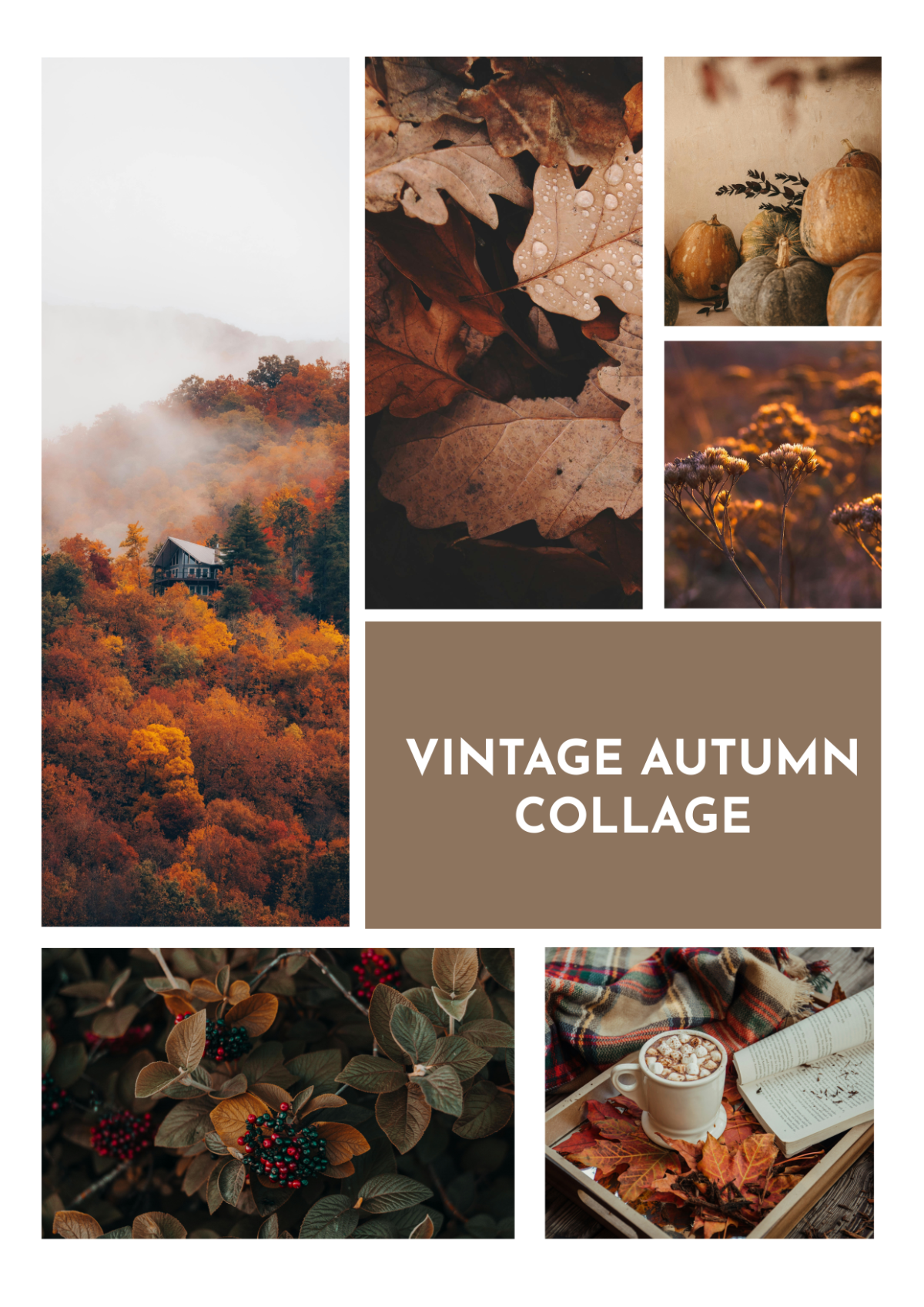 Vintage Autumn Photo Collage