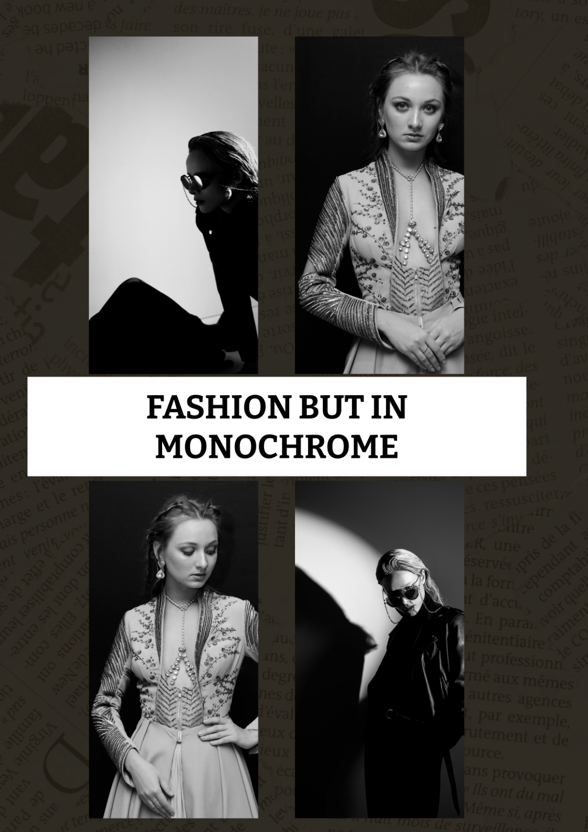 Monochrome Fashion Photo Collage Template