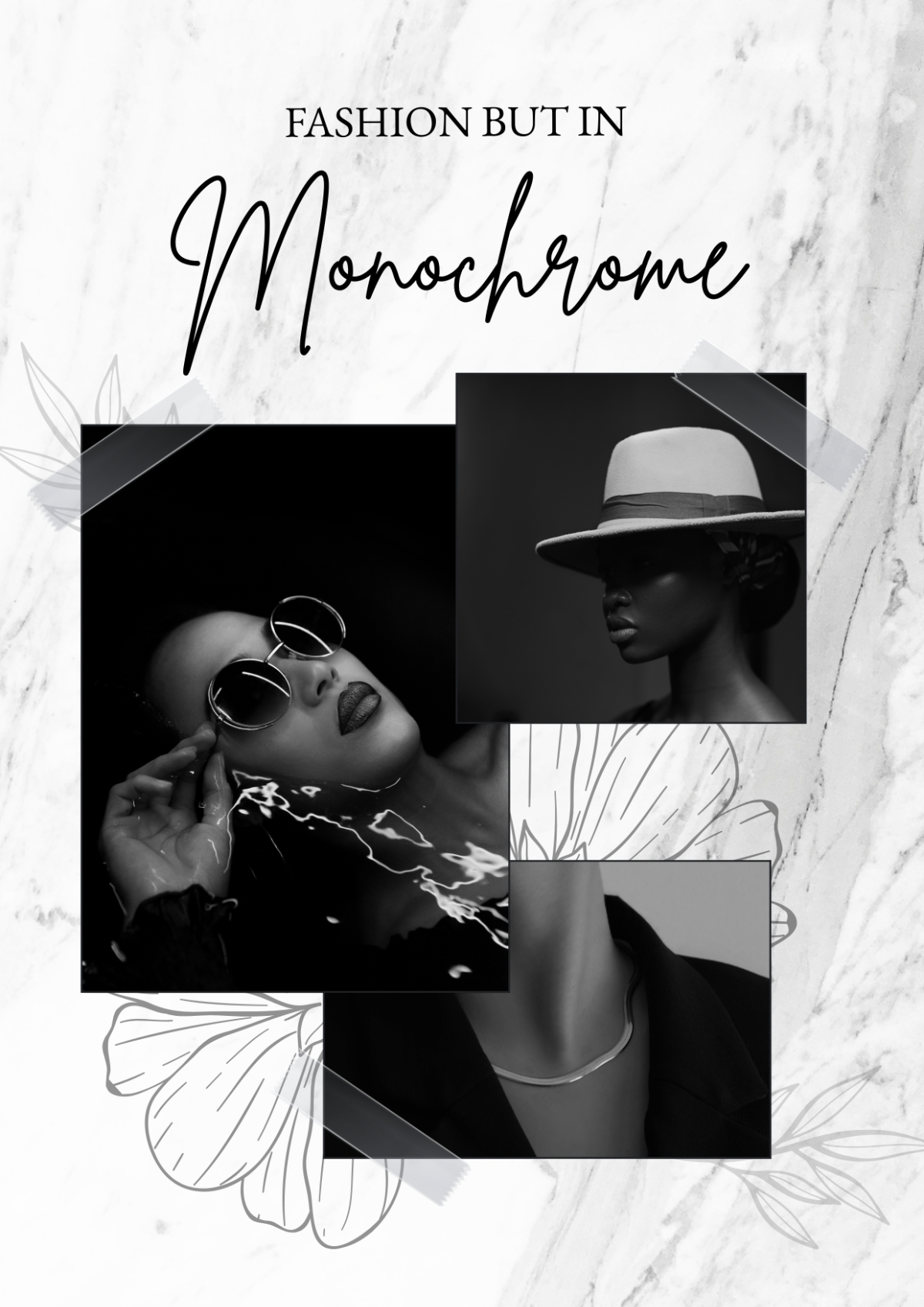 Monochrome Fashion Photo Collage