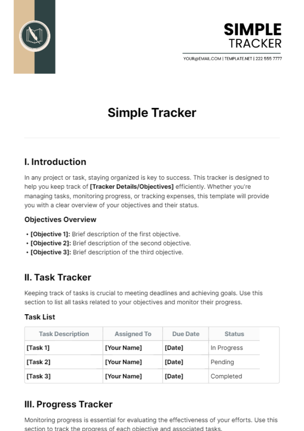 Simple Tracker Template