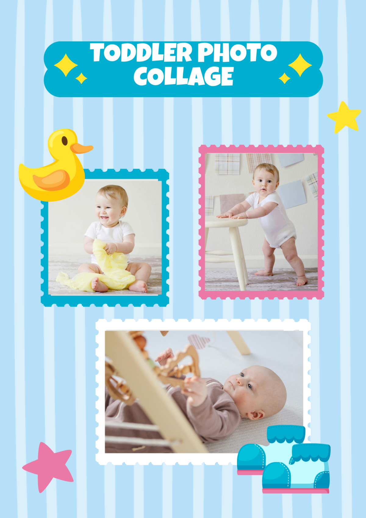 Toddler Boy Photo Collage Template