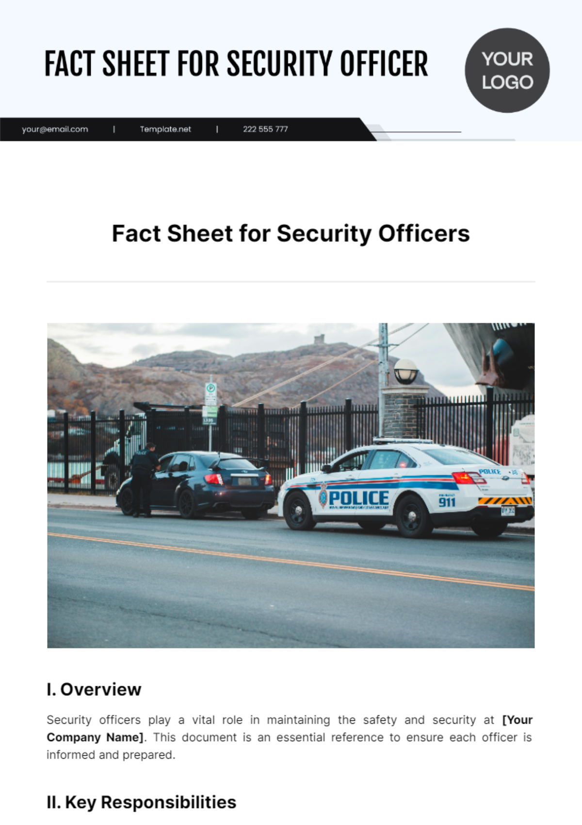 Fact Sheet For Security Officers Template