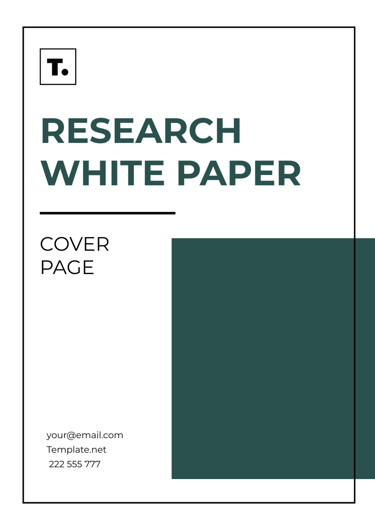 Research White Paper Cover Page Template - Edit Online & Download ...