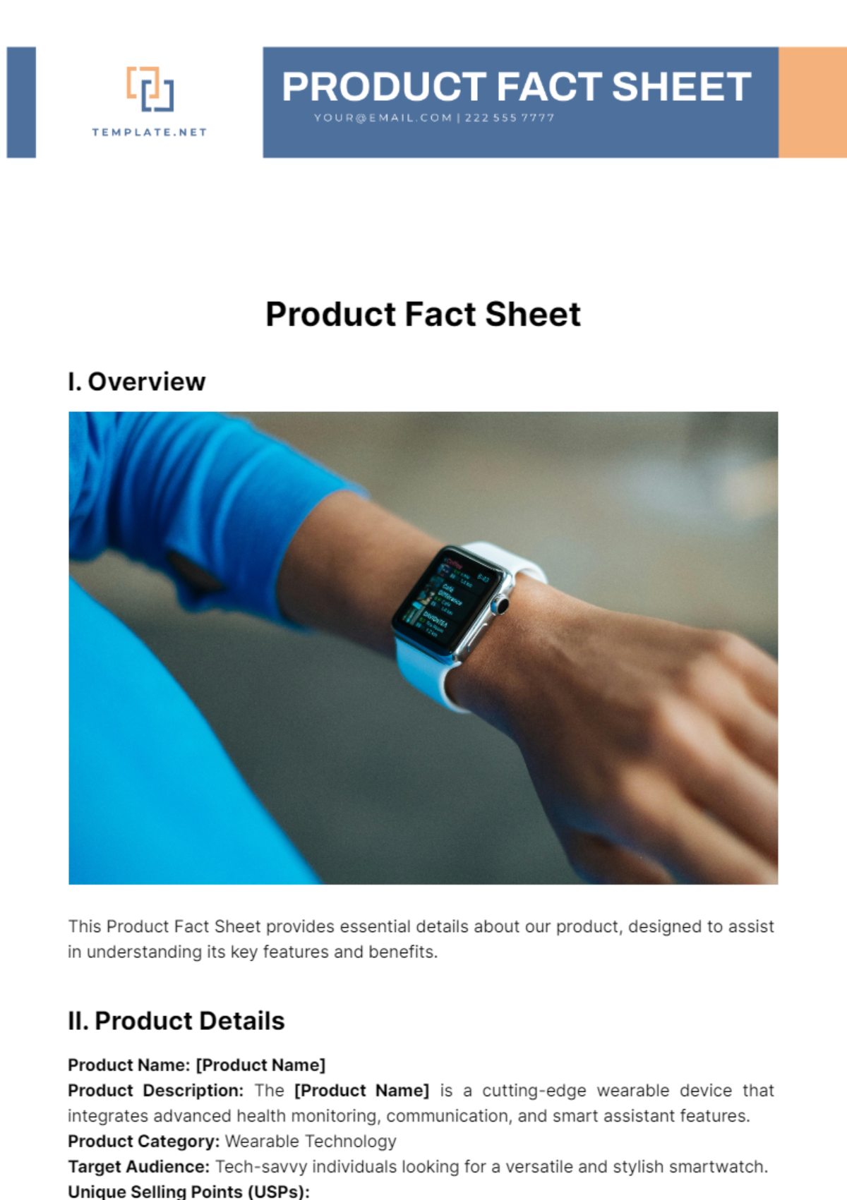 Free Product Fact Sheet Template